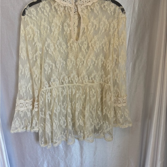 Wild Pearl Lace Ivory Blouse Large - Picture 4 of 6